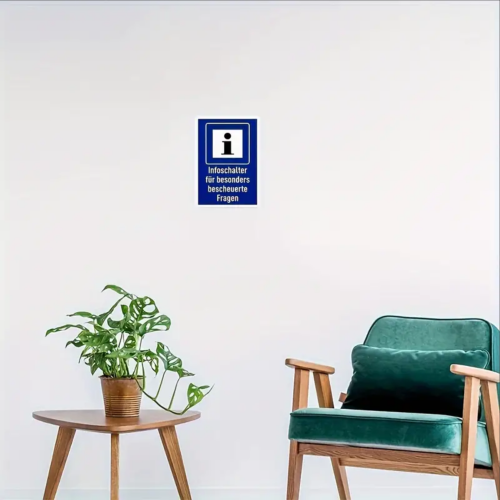 Retro-Metallschild Vintage Blechschild "Infoschalter für besonders bescheuerte Fragen"