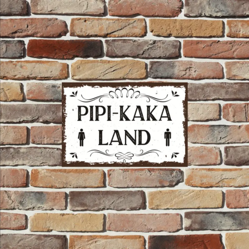 Retro-Metallschild Vintage Blechschild "Pipi-Kaka-Land"
