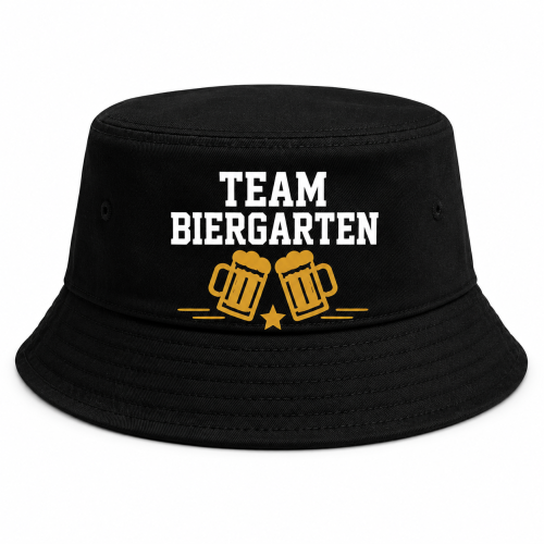 Lustiger Bucket Hat WM Fan Hut – Bierliebhaber Fischerhut mit Fußball Spruch – Festival & Public Viewing Sommerhut Schwarz FC DURST TEAM BIERGARTEN SEKTION ESKALATION HOPFEN UNITED DIE 12. FLASCHE