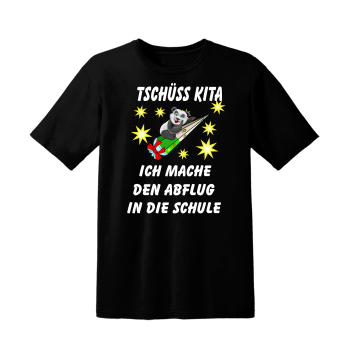 Kinder T-Shirt, Kindershirt Tschüss Kindergarten, ich mache den Abflug in die Schule.