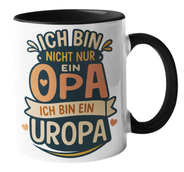 Schwarzweiße oder weiße Tasse "Ich bin nicht nur ein/e Opa/ Oma, ich bin ein/e Uropa / Uroma"