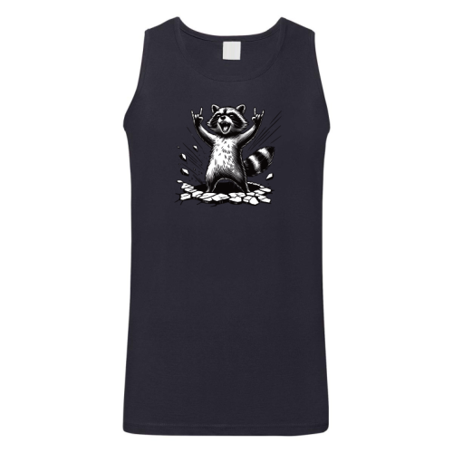 Funshirt ,Tanktop oder Shirt - Waschbär Rockt! - Cooles Waschbär T-Shirt – Rock On Design mit Sonnenbrille – Lustiges Tiermotiv für Damen & Herren