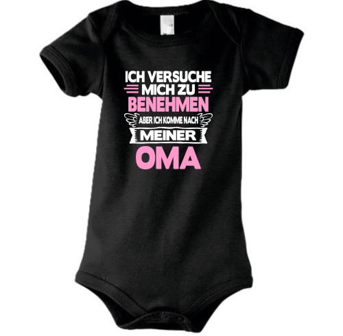 Babybody Modell: Ich versuche mich zu benehmen, aber ich komme nach meiner/meinem Mama/ Oma/ Papa/ Opa