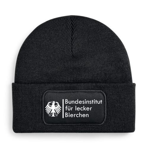 One Size Beanie, Mütze mit Spruch: Bundesinstitut für lecker Bierchen