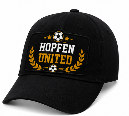 Lustige Bier Cap Herren – Geschenk für Fußballfans & Bierliebhaber – Schwarze Baseball Kappe FC DURST TEAM BIERGARTEN SEKTION ESKALATION HOPFEN UNITED DIE 12. FLASCHE