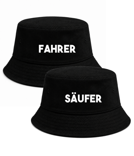 Fahrer & Säufer Bucket Hat 2er Set – Perfekt für Biergarten, Festival & Vatertag