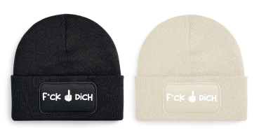Preview: One Size Beanie, Mütze mit Spruch: F*ck dich