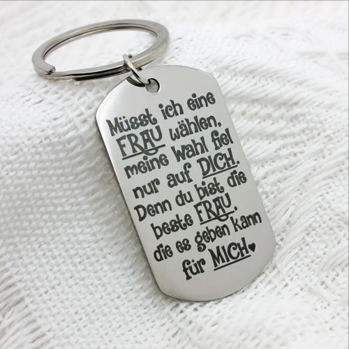 Metall Schlüsselanhänger mit Gravur "Müsst ich eine Schwester, einen Bruder wählen...(verschiedene Varianten) länglich
