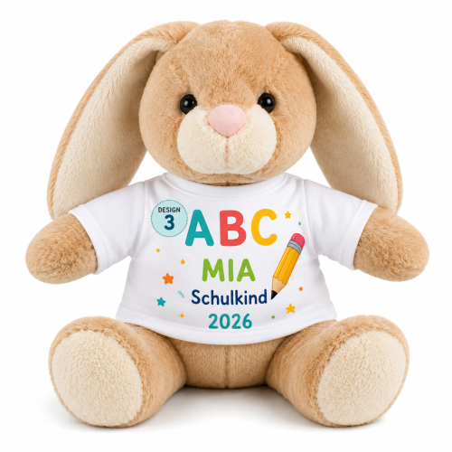 Kuscheltier Einschulung mit Namen, Stofftier personalisiert, Schultüte Geschenk, Elefant Bär Hase Giraffe, Schulkind 2026, Geschenk Schulanfang