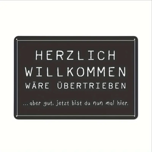 Retro-Metallschild Vintage Blechschild "Herzlich Willkommen"