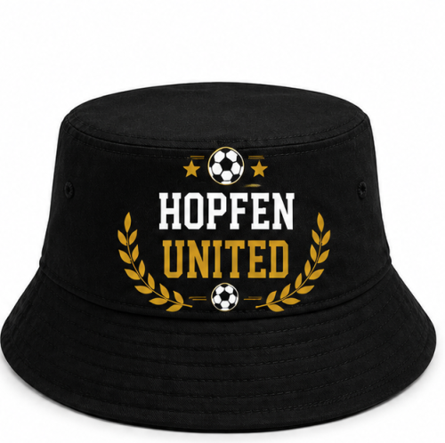 Lustiger Bucket Hat WM Fan Hut – Bierliebhaber Fischerhut mit Fußball Spruch – Festival & Public Viewing Sommerhut Schwarz FC DURST TEAM BIERGARTEN SEKTION ESKALATION HOPFEN UNITED DIE 12. FLASCHE