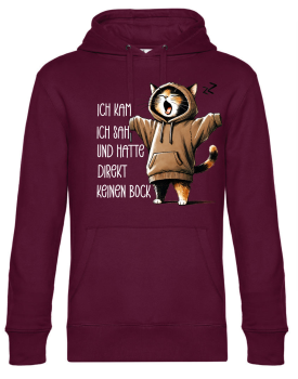 Premium Kapuzenpullover Hoodie mit Motiv: Ich kam, ich sah und hatte direkt keinen Bock