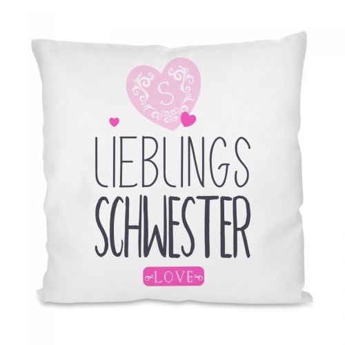 Kissen mit Motiv - Lieblings- Oma / Mama / Schwester / Tochter / Tante / Cousine.