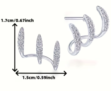 Preview: Damenohrringe, Ohrstecker Krallen mit Strass