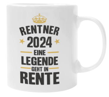Tasse "Rentner / Rentnerin 2024 - Eine Legende geht in Rente"