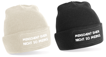 Preview: One Size Beanie, Mütze mit Spruch:Menschen? Eher nicht so meins.