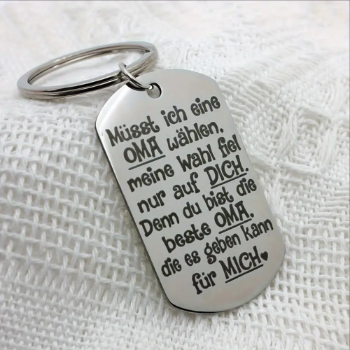 Metall Schlüsselanhänger mit Gravur "Müsst ich eine Schwester, einen Bruder wählen...(verschiedene Varianten) länglich
