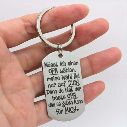 Metall Schlüsselanhänger mit Gravur "Müsst ich eine Schwester, einen Bruder wählen...(verschiedene Varianten) länglich