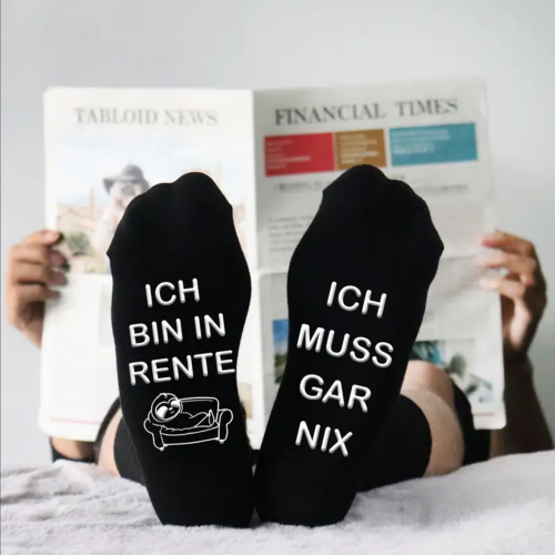 3 Paare Herrensocken Mit Lustigen Rentner Sprüchen, One Size 42-46