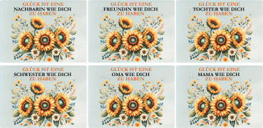 Glasschneidebrett, Frühstücksbrettchen, mit Motiv: Glück ist eine Mama/ Oma/ Schwester/ Tochter/ Freundin/ Nachbarin zu haben.