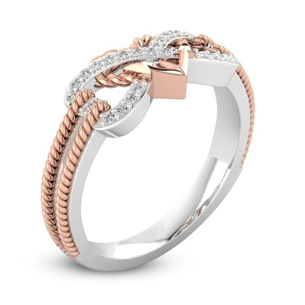 Damenring Infinity, Anker, Herz mit Strass Steinen