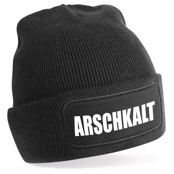 One Size Beanie, Mütze mit Spruch: Arschkalt