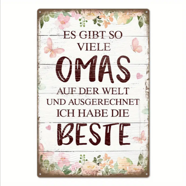Retro-Metallschild Vintage Blechschild "Es gibt so viele Omas auf der Welt und ausgerechnet ich habe die BESTE"