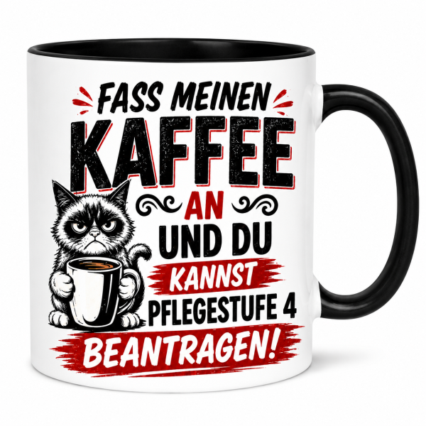 Lustige Humor Tasse – Fass Meinen Kaffee An Und Du Kannst Pflegestufe 4 Beantragen – Geschenk für Krankenschwester, Altenpflege, Pflegekraft, Büro