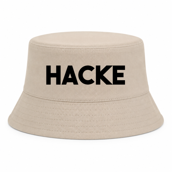 2er Set Hüte, Party Hut, Bucket Hat, Fischer Hut, Hut bedruckt mit Spruch: HACKE DICHT - Farbe sand