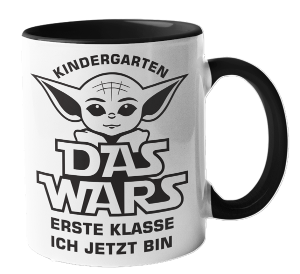 Schwarzweiße oder weiße Tasse "Kindergarten DAS WARS - Erste Klasse ich jetzt bin"