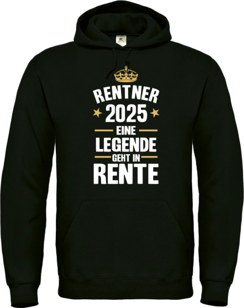 Hoodie, Kapuzenpullover  "Rentner / Rentnerin Wunschjahr - Eine Legende geht in Rente"