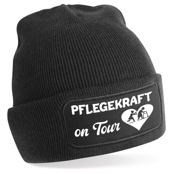 One Size Beanie, Mütze mit Spruch: Pflegekraft on Tour
