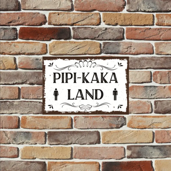 Retro-Metallschild Vintage Blechschild "Pipi-Kaka-Land"