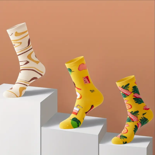 Die Pizza-Sockenbox, 4 Paare lustige Socken mit Pizza Motiven, Pizza Socken