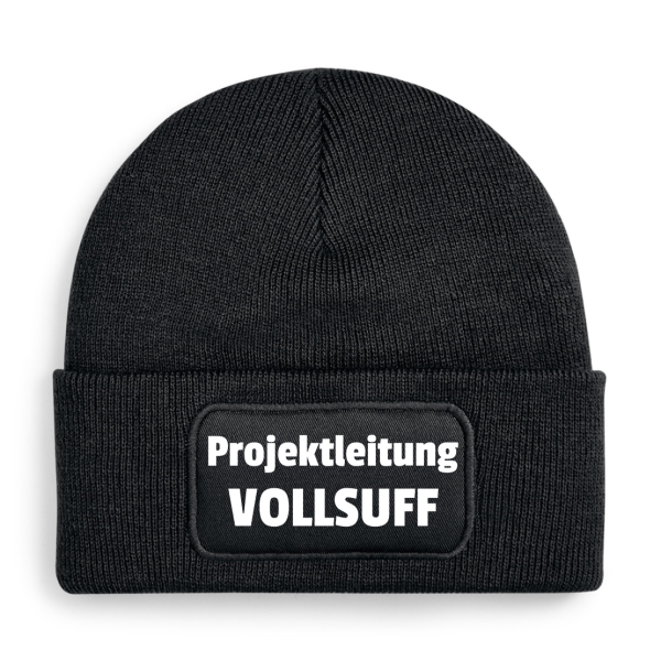 One Size Beanie, Mütze mit Spruch: Projektleitung Vollsuff