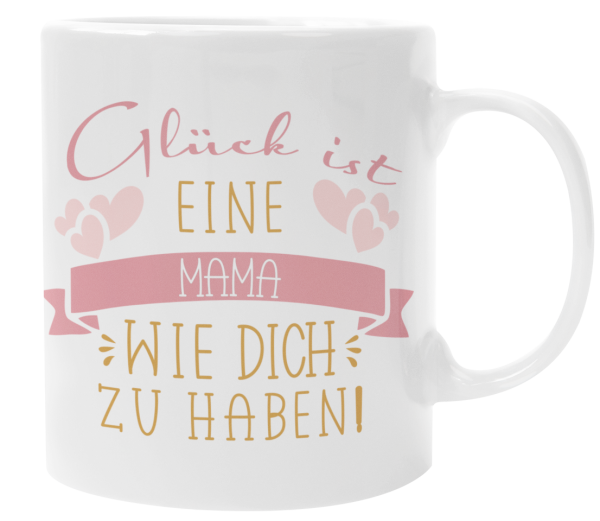 Schwarzweiße oder weiße Tasse "Glück ist eine Mama/ Oma/ Freundin/ Schwester/ Kollegin/ einen Papa/ Opa/ Freund/ Bruder/ Nachbarn wie dich zu haben"