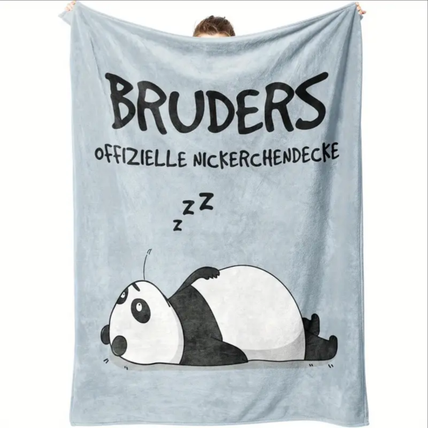 Kuscheldecke, Flanelldecke, Bedruckte Decke für den Bruder, mit Spruch „Bruders Offizielle Nickerchendecke"