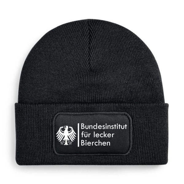 One Size Beanie, Mütze mit Spruch: Bundesinstitut für lecker Bierchen