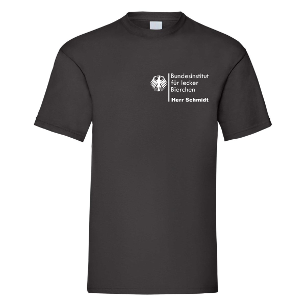 Funshirt, Shirt Motiv Bundesinstitut für lecker Bierchen "Wunschname" (schwarz / weiß), personalisiert