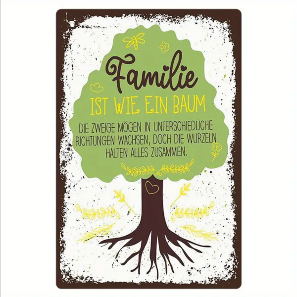 Retro-Metallschild "Familie ist wie ein Baum..."