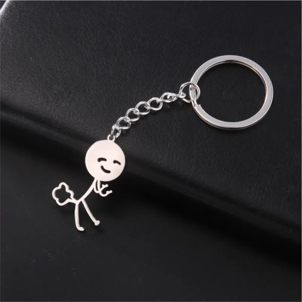 Metall Schlüsselanhänger: Furz- Strichmännchen