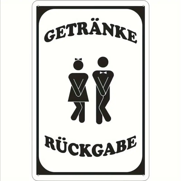 Retro-Metallschild Vintage Blechschild "Getränke Rückgabe"