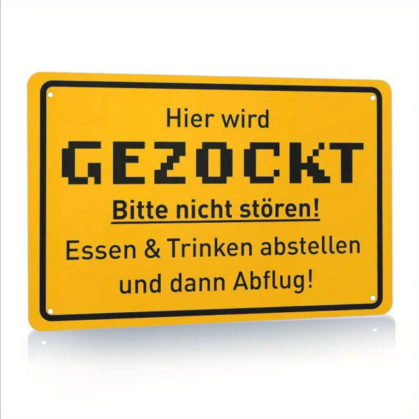 Retro-Metallschild Blechschild "Hier wird gezockt" Gamer Schild