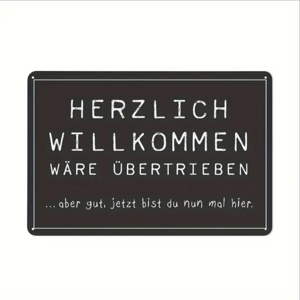 Retro-Metallschild Vintage Blechschild "Herzlich Willkommen"