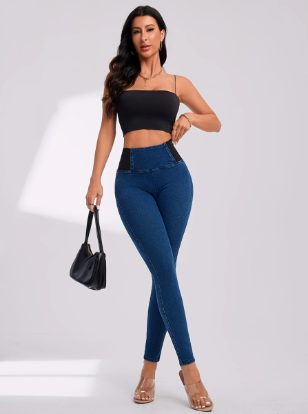 Elegante High-Waist-Denim-Jeans Stretch Hose