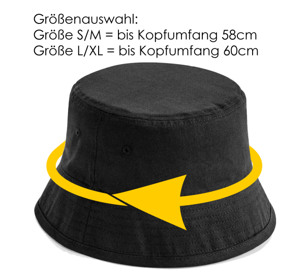 Party Hut, Bucket Hat, Fischer Hut, Hut bedruckt mit Spruch: Geiler Typ mit Glatze oder Geiler Typ mit Bart