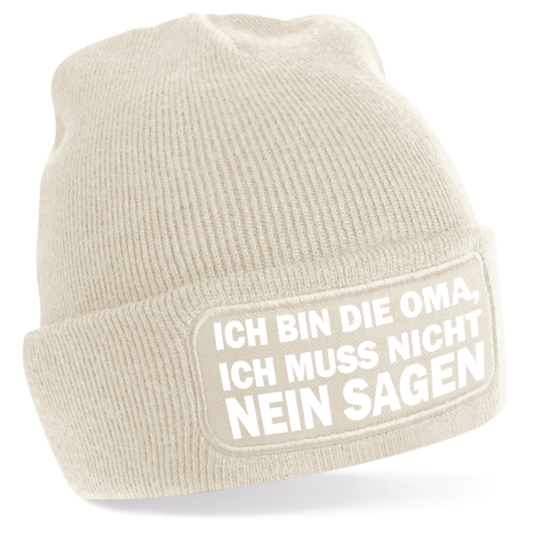 One Size Beanie, Mütze mit Spruch: Ich bin die Oma, ich muss nicht NEIN sagen