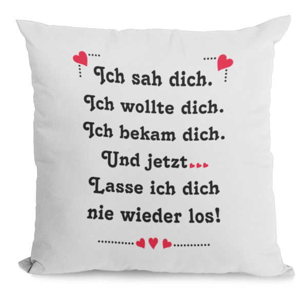Kissen "Ich sah dich, ich wollte dich, ich bekam dich."