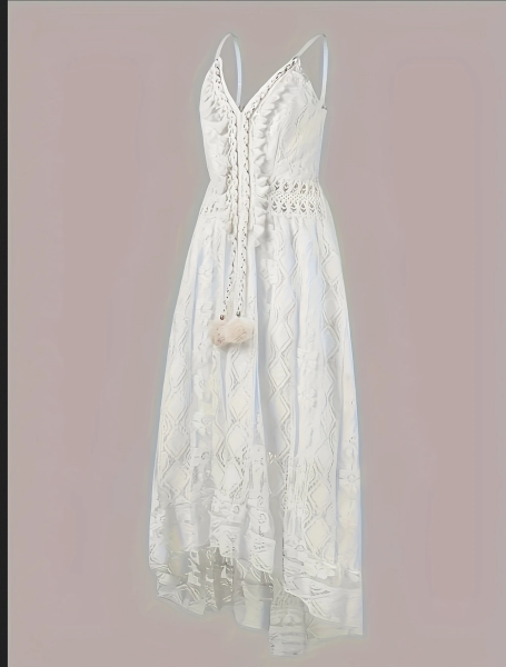 Romantisches Spitzenkleid in Weiß – Luftiges Maxi-Dress für warme Tage
