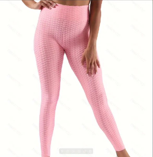 1Stk. Einfarbige Hochtaillierte Shaping-Leggings mit festem Honigwabenmuster, High-Stretch Sport Leggings, Damen Activewear, atmungsaktiv, elastisch